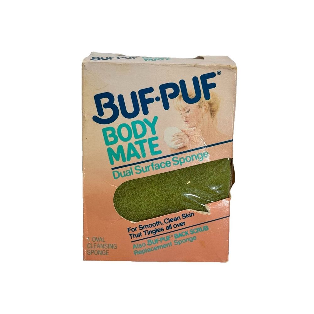 Vintage 1987 Buf Puf Dual Texture Body Mate Sponge SEALED NEW Made In the USA